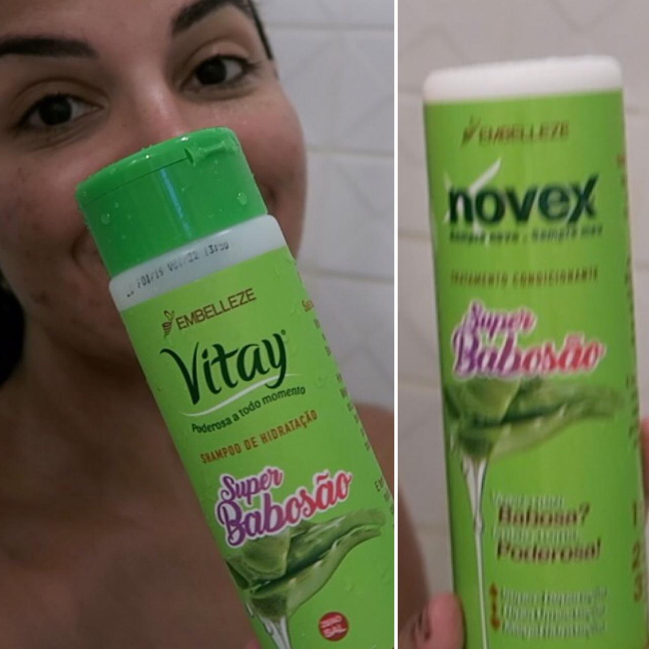 shampoo e tratamento condicionante novex super babosão da embelleze